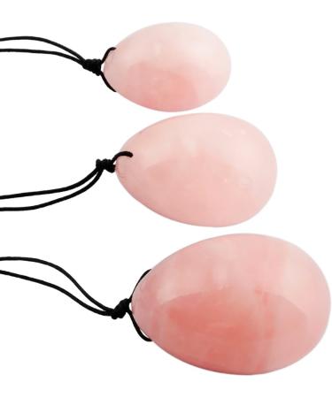 Shop Mookaitedecor Rose Quartz Yoni Eggs & Pelvic Floor Trainer Set - 3 Sizes for Bladder Relief & Relaxation | Postpartum Essential - Buy Online on GoSupps.com