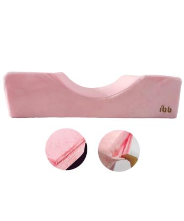 Eyelash Extension Neck Pillow Foam Pillow Beauty Salon Pillow Grafting Eyelash Curve Pillow Neck Contour Pillow Improve Sleeping Support Protection Neck with Covering(20x8x4.7in,Pink)