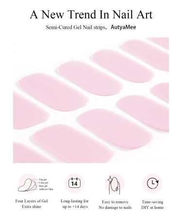 Buy Semi Cured Gel Nail Strips - Pale Pink | 20 PCS Gel Nail Stickers | Salon Quality & Easy Application | UV Light Required - Buy Online on GoSupps.com