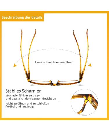 Buy Kerecsen 5 Pack Reading Glasses for Men & Women - High-Quality Spring Hinges Comfortable Rectangular Design - Multi-Colored (2.00 Magnification) - International Shipping Available - Buy Online on GoSupps.com