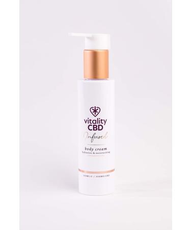 Vitality Infused Body Cream with Sweet Almond Oil, Ginseng, and 300mg CBD - 150ml - Buy Online on GoSupps.com