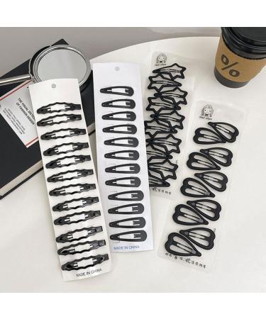 10/12PCS Black Snap Hair Clips Barrettes for Women Simple Sweet Headdress D3I0 Waterdrop Kid Accessorie Barrette Clips Hair - Buy Online on GoSupps.com