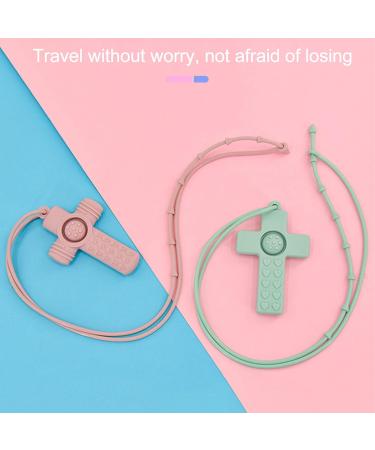 Hztyyier 4 PCS Baby Teether Set - Cross Design Silicone Chew Toys with Lanyard | Perfect Newborn Gift - International Shipping Available - Buy Online on GoSupps.com