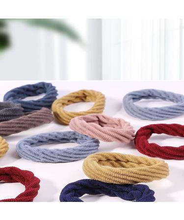 Seamless Cotton Hair Ties - 60 Elastic Ponytail Holders for Women & Girls | No Wrinkle Soft & Durable | 10 Colors & 4 Styles for Thick Hair - Buy Online on GoSupps.com