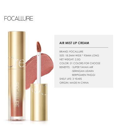 FOCALLURE Matte Lipstick Waterproof & Long-lasting | Glorious Nude Velvet Lip Gloss for Women - Quick-Drying Makeup - Buy Online on GoSupps.com