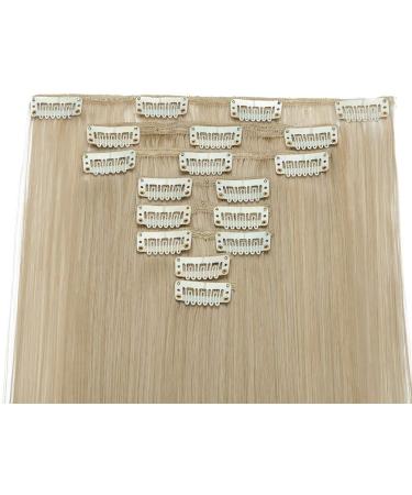 26 Ombre Colorful Synthetic Clip in Hair Extensions - Ash Blonde/Bleach Blonde - 8Pcs 18Clips - 26 inch - Buy Online on GoSupps.com