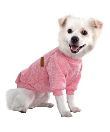 HuaLiSiJi Dog Hoodie Dog Jumper Dog Sweatshirt Chihuahua Jumper Dog Christmas Sweater Fleece Inside Soft Cozy Colour Vibrant Easy to Take On and Off (Pink Medium) Pink M