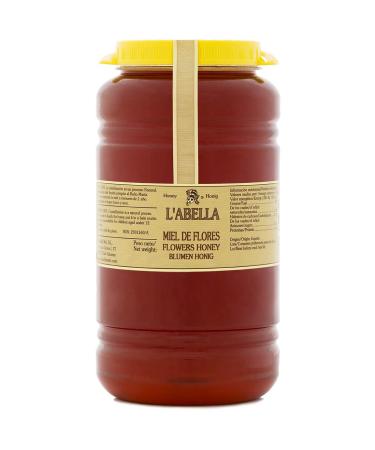 L'Abella Mel - Flower Honey l'Abella Mel 100% Natural | Pure gluten-free honey from bees harvested by hand in Spain - 3000g