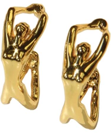 ROYALEAD Irregular Body Shape Stud Earrings Unique Piercing Earrings Fashion Jewelry Simple Punk Earrings for Women Girls Gold-color - Buy Online on GoSupps.com