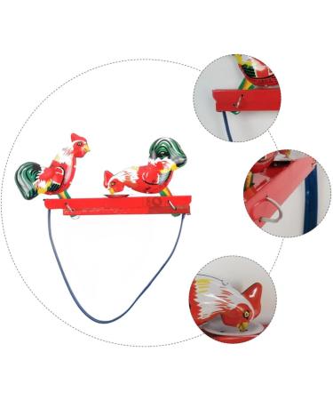 ibasenice 2pcs Iron Chicken Pecking Rice Children s Russian Iron Robot Animal Chicken 15X1.3CM Red - Buy Online on GoSupps.com