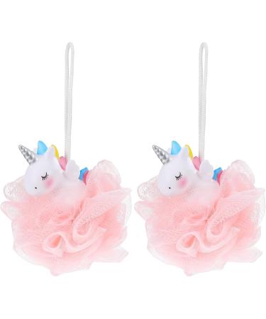 Balacoo Unicorn Shower Loofah - 2 Pcs Kids Exfoliating Bath Sponge & Scrubber for Boys & Girls - Fun Animal Design - Buy Online on GoSupps.com