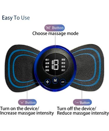Portable Neck Massage Device - EMS Shoulder & Cervical Relief 8 Modes USB Mini Massager - Buy Online on GoSupps.com