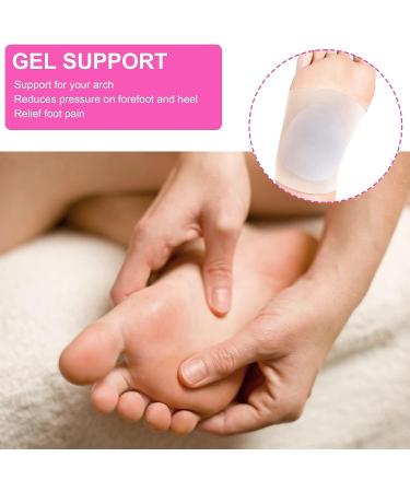 PAGOW 4 Pcs Reusable Gel Arch Support Sleeves - Foot Pain Relief for Plantar Fasciitis and Heel Spurs - Soft Silicone Inserts for Men and Women - White - Buy Online on GoSupps.com