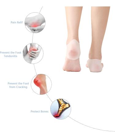 Silicone Heel Pads - 2 Pairs Gel Protectors for Plantar Fasciitis Relief & Heel Pain - Buy Online on GoSupps.com