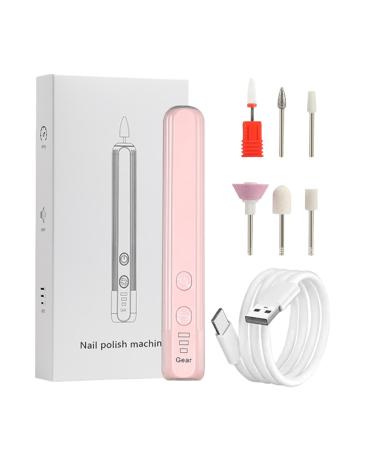 Janurium Electric Filer for Nail Electric Nail File Set Compact Portable Design Nail Drill Kit Hand Foot Care Tool for Acrylic Gel Nails Sakura Pink English Version