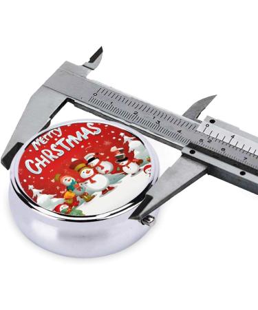 Merry Christmas Mini Round Pill Box | 3 Compartment Travel Organizer | Portable Medicine Case for Home & Office - Buy Online on GoSupps.com