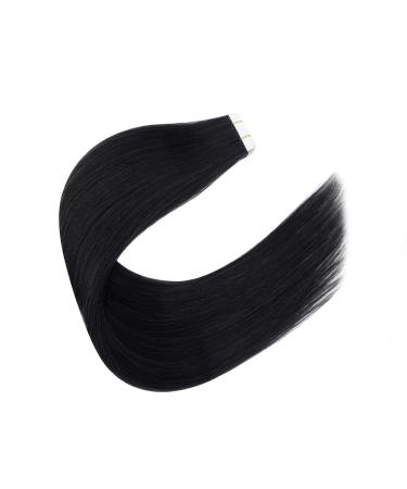 Sixstarhair Tape Extensions - 20 Pcs Silky Straight Real Hair Remy Extensions | #1 Black 30cm Skin Weft | International Shipping - Buy Online on GoSupps.com