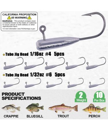 Crappie and Panfish Tube Bait Lure Kit - 130 Piece Set for Freshwater Fishing - Soft Plastic Worm Baits for Trout and Bluegill - Includes 120 Bodies and 10 Jigheads - Buy Online on GoSupps.com