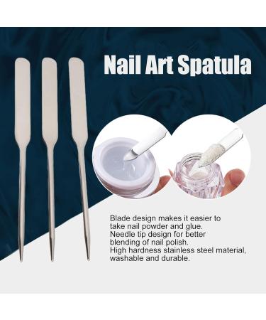 Pack of 3 Nail Art Stirring Rod Stainless Steel Glue Stirring Spoon Spatula Tool for Home Salon Nail Art Stirring Rod Nail Art Needle Pen - Buy Online on GoSupps.com