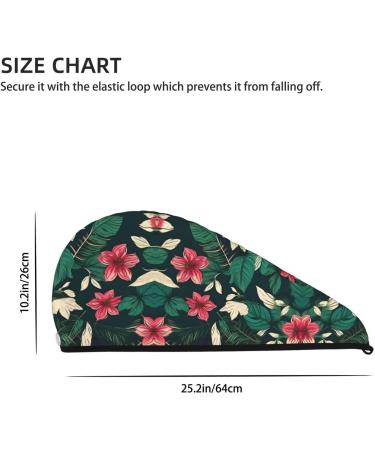 Flower Leaf Coral Velvet Dry Hair Cap with Buttons Ideal for Curly Long & Thick Hair - Anti-Frizz Solution - Buy Online on GoSupps.com