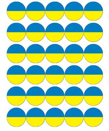 30 Ukraine Ukrainian Flags Cupcake Toppers Edible Wafer Paper Fairy Cake Toppers Birthday Cake Decorations