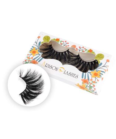 Arison lashes 3D nerz eyelash 22mm natural false eyelashes Siberian natural eyelashes handmade fluffy volume eyelashes 1 pair (D706) D706 D706