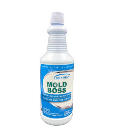 Mold Boss (32 oz) | Professional Mold & Mildew Stain Remover, Cleaner | Removes Hard Water Stains, Calcium, Soap Scum, & More | Safe on Vinyl, Tile, Grout, Wood & Other Surfaces | Commercial-Grade (32 oz)