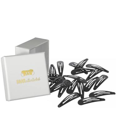 Hair -like hair clips (20 pieces | black | 4.9 cm) corrugated for more hold including box for storage (box color: white)