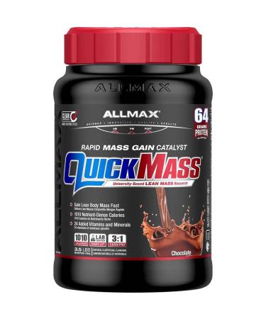 ALLMAX Nutrition - QUICKMASS - NEW SIZE - Weight Gainer & Rapid Gain Catalyst Chocolate 3.5 Pound 3.5 Lb