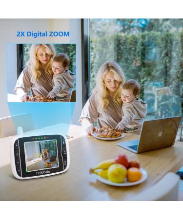 HelloBaby HB32 Wireless Video Baby Monitor | 3.2 Inch Screen | Night Vision | Temperature Monitoring | 2 Way Talkback | UK Interface Plug - Buy Online on GoSupps.com