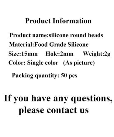 Brunnera Blue Silicone Round Beads 15mm - 50pcs | Sensory Silicone Pearl Beads for Mom Necklace DIY Jewelry Making - Buy Online on GoSupps.com