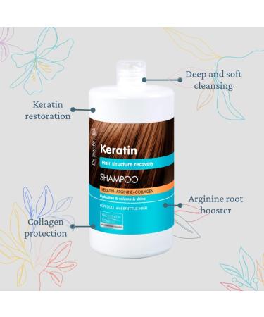 Dr. Sant Keratin + Arginine + Collagen Shampoo 1000 ml - Buy Online on GoSupps.com