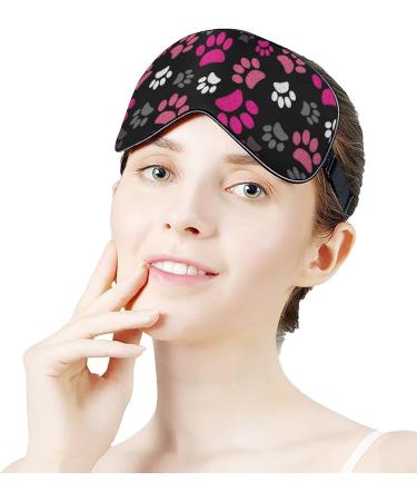 Buy Pink Animal Paws Print Sleep Mask for Women | Adjustable Eye Shades with Elastic Strap | Comfortable Sleeping Cover - Buy Online on GoSupps.com