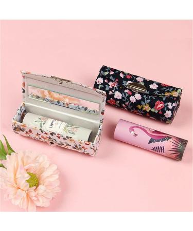 Hanyi Ladies Lipstick Case with Mirror Retro Print Lipstick Box Gift Set (4 Pcs) | Ideal for Travel & Makeup Lovers - Buy Online on GoSupps.com