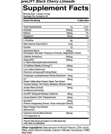 Rule 1 Pre Lift Pre-Workout Powder | Caffeine Beta-Alanine L-Citrulline Alpha GPC | Nitric Oxide Support Energy Alertness & Endurance | Sugar Free | 450G 30 Servings (Orange Pineapple) - Buy Online on GoSupps.com