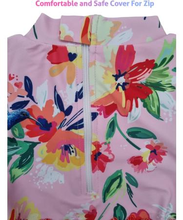 Baby UV Sunsuit | Moon Snow Baby Swimming Costume | One Piece Swimsuit | Girls Rashguard 1-2 Years | Hummingbirds/Pink - Buy Online on GoSupps.com