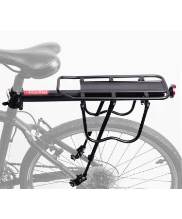 Bike Luggage Rack Rear Adjustable Bicycle Touring Carrier with Fender Board Frame-Mounted for Heavier Top Side Loads
