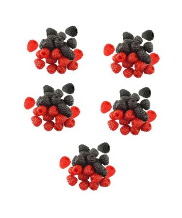 HOMSFOU 200 Pcs Simulation Raspberry Small Christmas Decor Fruitful Mini Fake Fruit Photo Prop Raspberry Kids Fruit Model Prop Pvc Raspberry Vegetable Props Plant Food Decorate Soft Pvc