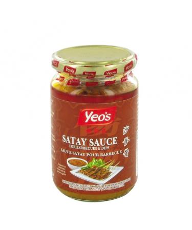 YEO'S SATAY/Saté Sauce for BBQ and Side Dishes 250ML - No Preservatives (Pack of 24 Jars)