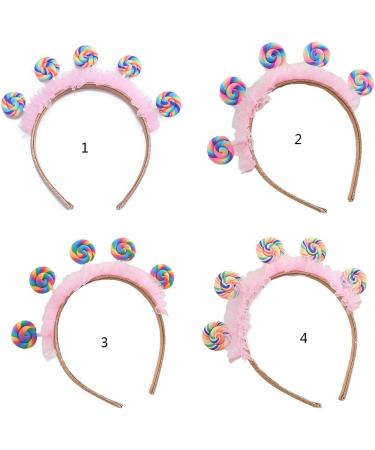 amangul Toddler Pleated Lace Lollipop Shape Headband Amusement Park Children Day Party Festival Hair Hoop for Couple Headpiece(4) - Buy Online on GoSupps.com