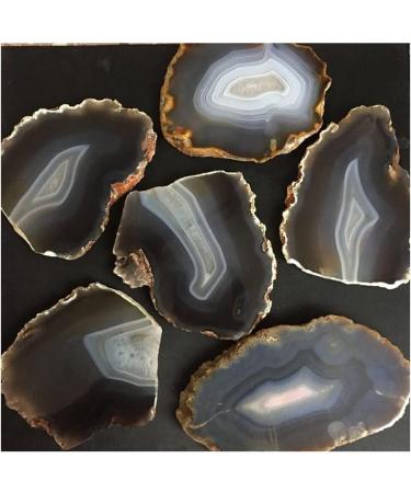 Stone Crafts Natural Original Grey Agate Crystal Gemstone Slice Coaster Reiki Crystal Stone for Home deocration Natural Luster - Buy Online on GoSupps.com