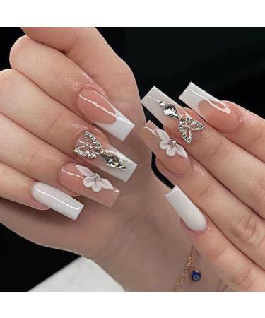 20pc Shiny Alloy Butterfly Nail Charms - Crystal Rhinestones - 3D Nails Gems for Acrylic Nails - DIY Manicure Decoration - Buy Online on GoSupps.com