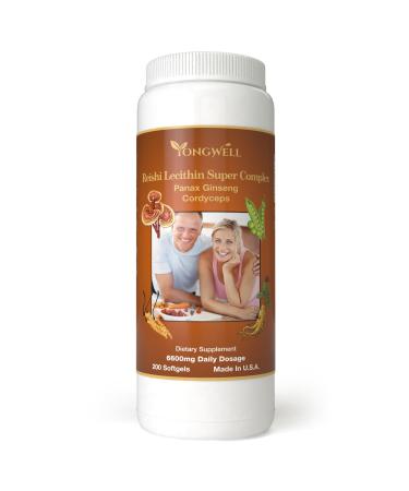 Reishi Lecithin Super Complex with Panax Ginseng & Cordyceps (200 Softgels)