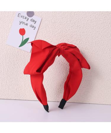 Big Bow Decor Hair Hoop for Women Girls - Red Knotted Turban Headband - Buy Online on GoSupps.com
