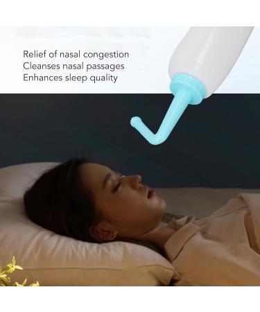 500mL Nasal Rinse Kit with 2 Nozzles Plastic Irrigation Tilt Angle Rhinitis Relief Sinus Rinse Bottle for Adult Children - Buy Online on GoSupps.com