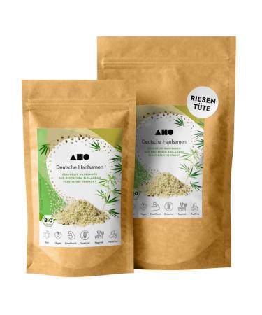 AHO German hemp seeds 850g |Raw food quality |Poified hemp seeds from Germany |Organic vegan & plastic -free (850g) tasteless 850 g (1 Pack)