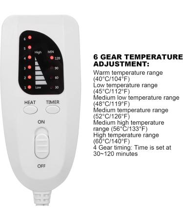 Electric Blanket | Temperature Adjustable Heating Pad - 6 Gears Dark Gray Timer & Auto Shut-Off (EU) | International Shipping - Buy Online on GoSupps.com