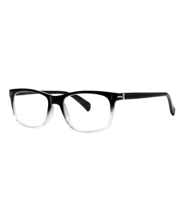 Eyekepper Fashion Retro Reading Glasses with Quality Square Lenses Spring Hinges Glasses Women and Men +0.75 Black