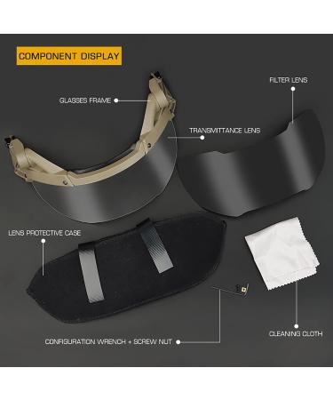 DoxiGlobal Tactical Fast Helmet Flip Goggles - Anti-Fog Glasses for Airsoft & Paintball Shooting | Fits Rail 19-21mm | Black - Buy Online on GoSupps.com
