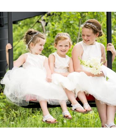 Flower Girl Headbands for Weddings Silver Flower Girl Accessories Pearl and Crystal Rhinestone Hair Vine for Wedding Birthday Gift and Holy Communication - Buy Online on GoSupps.com